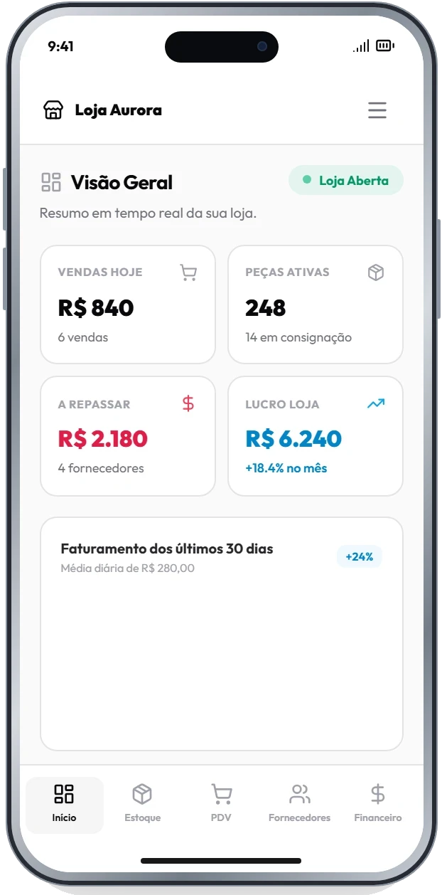 Prévia de Visão geral no celular